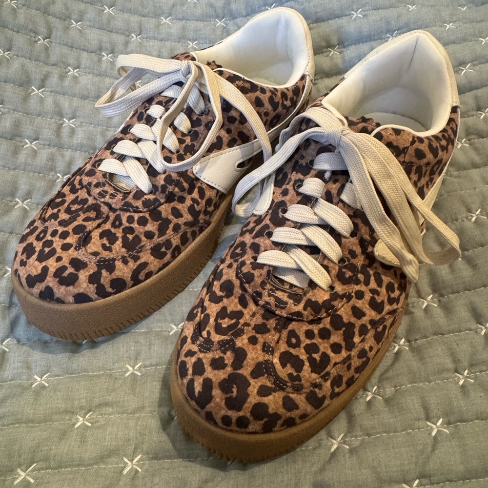 EUC Dolce Vida Leopard Print Sneakers - 6 1/2